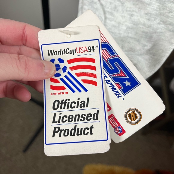 NWT vintage World Cup soccer sweatshirt crewneck NOS gray red black - Picture 6 of 7